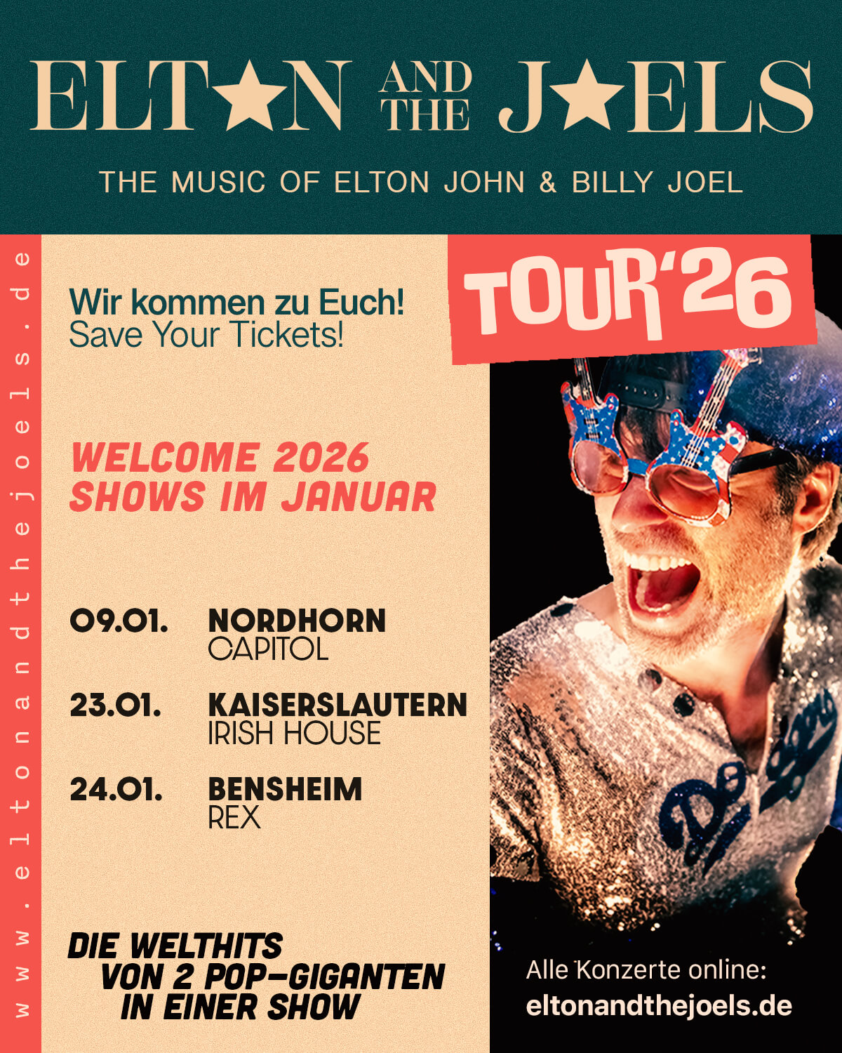 Welcome Shows 2026 im Januar - Elton and the Joels